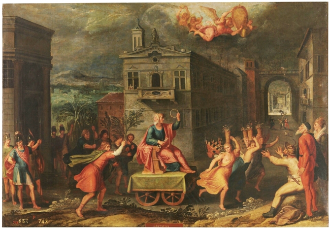 Alegoría del mes de Enero con el triunfo de Jano - Oruboros